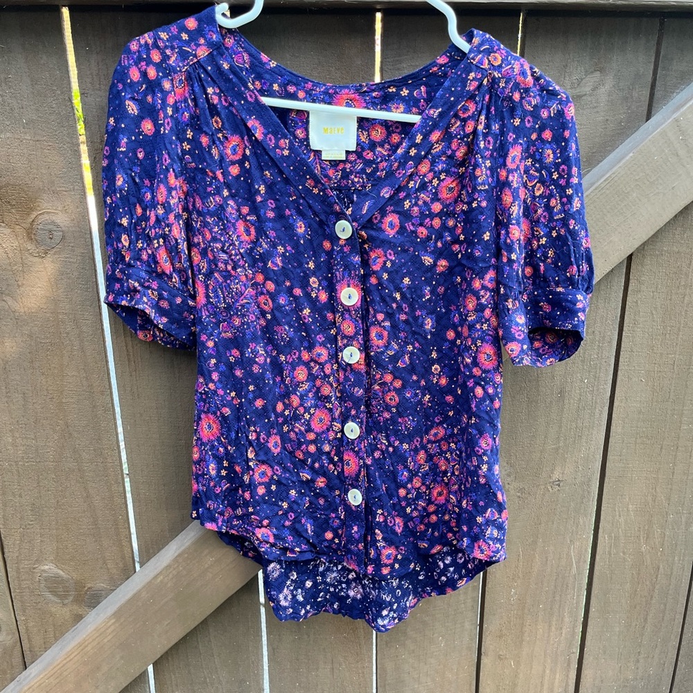 Maeve from Anthropologie floral blouse